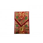 Indian Silk Table Runner with 6 Placemats & 6 Coaster in Red Color Size 16x62